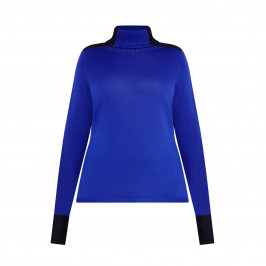 Marina Rinaldi Polo Neck Cobalt and Black - Plus Size Collection