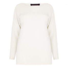 Marina Rinaldi soft knit rib detail cream sweater - Plus Size Collection