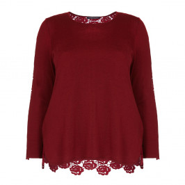 MARINA RINALDI WOOL SWEATER WITH CROCHET BACK - Plus Size Collection