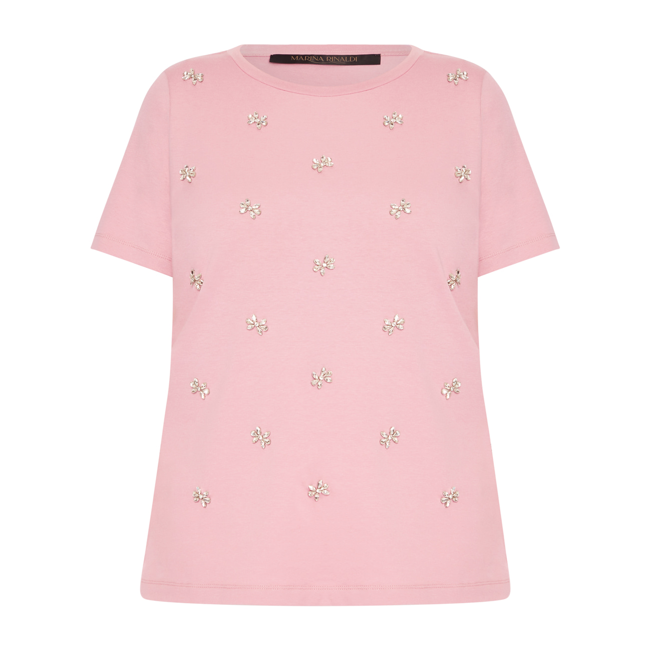 MARINA RINALDI 売れ筋商品|||マリナリナルディ Tシャツ トップス レディース Tops Pink Marina Rinaldi Jewel Embellished T-Shirt Pink