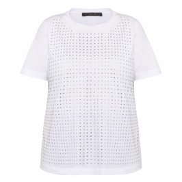 Marina Rinaldi Silver Jewel Embellished T-Shirt White - Plus Size Collection