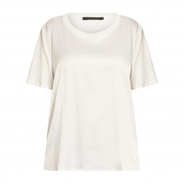 Marina Rinaldi Satin Front T-Shirt White  - Plus Size Collection