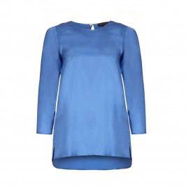 MARINA RINALDI BLUE SILK TOP