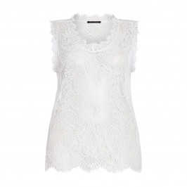 Marina Rinaldi Rebrodé Lace Top Cream  - Plus Size Collection