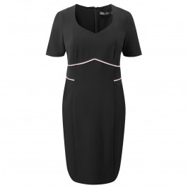 Marina Rinaldi BLACK TAILORED DRESS WITH PINK DETAILS - Plus Size Collection