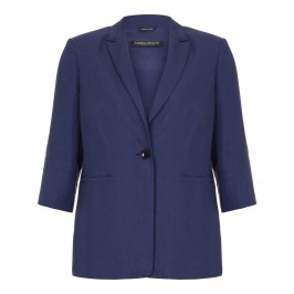 MARINA RINALDI French navy linen JACKET - Plus Size Collection