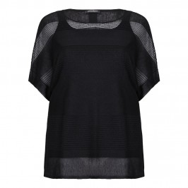 MARINA RINALDI semi-sheer knitted black TUNIC - Plus Size Collection