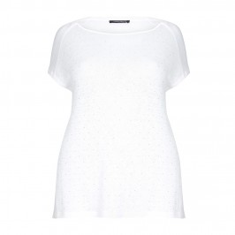 MARINA RINALDI knit linen T-SHIRT with studs - Plus Size Collection