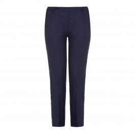 MARINA RINALDI French Navy Linen TROUSERS - Plus Size Collection