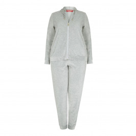 Marina Rinaldi GREY VELVET TRACK SUIT WITH SATIN DETAIL - Plus Size Collection