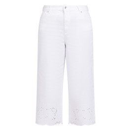 Marina Rinaldi Embroidered Hem Jeans White  - Plus Size Collection