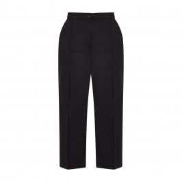 Marina Rinaldi Wide Leg Cropped Stretch Cotton Trousers Black - Plus Size Collection