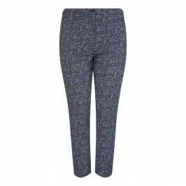 Marina Rinaldi blue and black melange ankle grazer TROUSERS - Plus Size Collection