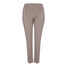 MARINA RINALDI PULL ON FRONT CREASE TROUSER TAUPE - Plus Size Collection