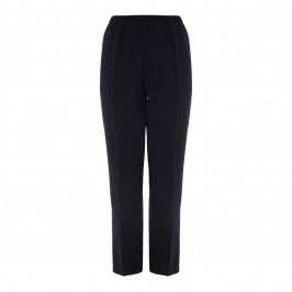 MARINA RINALDI TRIACETATE PULL ON FRONT CREASE TROUSER NAVY - Plus Size Collection
