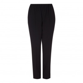 MARINA RINALDI BLACK PULL ON FRONT CREASE TROUSERS - Plus Size Collection