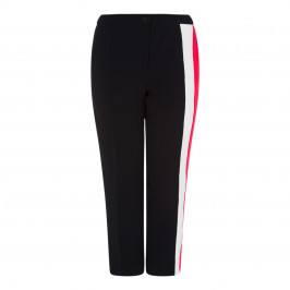 MARINA RINALDI BLACK TROUSER WITH RED INSERT DETAIL - Plus Size Collection