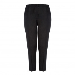 MARINA RINALDI BLACK PURE LINEN TROUSER - Plus Size Collection