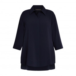 Marina Rinaldi Triacetate Tunic Navy - Plus Size Collection