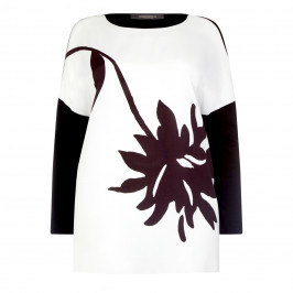 Marina Rinaldi Black & White tunic with jersey back - Plus Size Collection