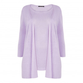MARINA RINALDI SWEATER AND CARDI TWINSET LILAC - Plus Size Collection
