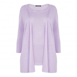 MARINA RINALDI SWEATER AND CARDI TWINSET LILAC - Plus Size Collection