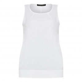 MARINA RINALDI LINEN VEST WHITE - Plus Size Collection