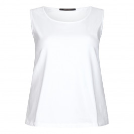 MARINA RINALDI SLEEVELESS COTTON JERSEY VEST WHITE  - Plus Size Collection