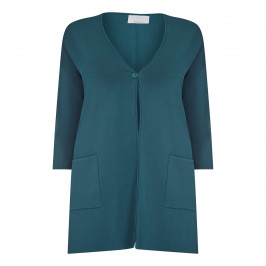 MARINA RINALDI VISCOSE CARDIGAN TEAL - Plus Size Collection