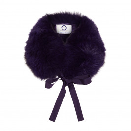 Marina Rinaldi Fox Fur Collar Violet - Plus Size Collection