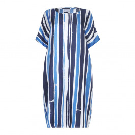 Marina Rinaldi painterly style stripe silk DRESS - Plus Size Collection