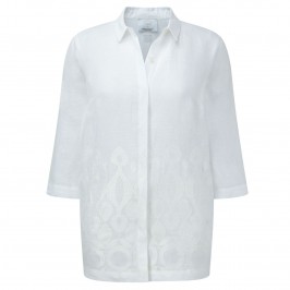 Marina Rinaldi white embroidered linen JACKET - Plus Size Collection