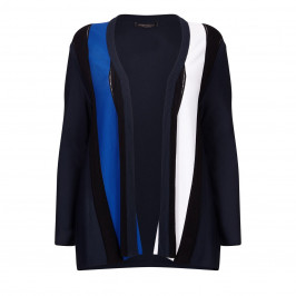 MARINA RINALDI BLUE AND BLACK STRIPE CARDIGAN  - Plus Size Collection