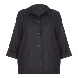 Marina Rinaldi black fringed hem LONG JACKET - Plus Size Collection