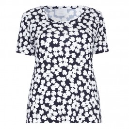 Marina Rinaldi navy and white abstract floral T-SHIRT - Plus Size Collection