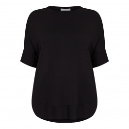 MARINA RINALDI VISCOSE TOP KIMONO SLEEVE BLACK - Plus Size Collection