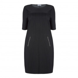 MAXIMA BLACK PINSTRIPE DRESS - Plus Size Collection