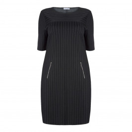 MAXIMA BLACK PINSTRIPE DRESS - Plus Size Collection