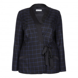 MAXIMA TIE DETAIL CHECK JACKET - Plus Size Collection