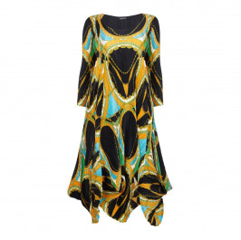 MASHIAH abstract print pleated DRESS - Plus Size Collection