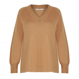 ELENA MIRO WOOL AND CASHMERE BLEND SWEATER CAMEL - Plus Size Collection