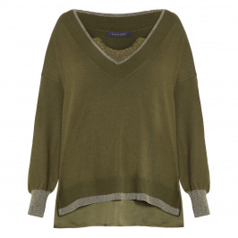 ELENA MIRO SWEATER AND CAMISOLE SET KHAKI - Plus Size Collection
