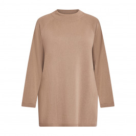 ELENA MIRO KNITTED TUNIC CAMEL - Plus Size Collection