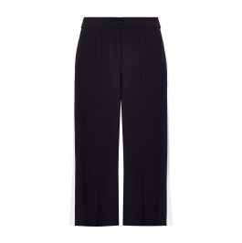 ELENA MIRO BLACK WIDE TROUSER WITH STRIPE - Plus Size Collection