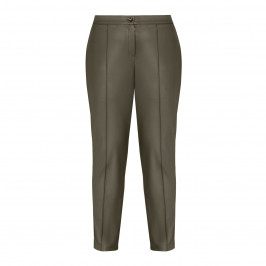ELENA MIRO FAUX-LEATHER TROUSERS MILITARY GREEN - Plus Size Collection