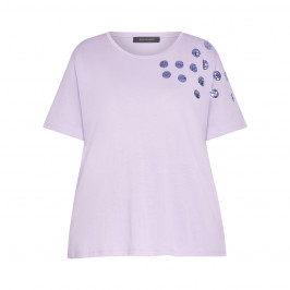 ELENA MIRO SEQUIN EMBELLISHED T-SHIRT WISTERIA - Plus Size Collection