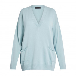 ELENA MIRO PURE WOOL KNITTED TUNIC AQUA - Plus Size Collection