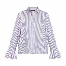 ELENA MIRO STRIPE SHIRT COTTON NAVY - Plus Size Collection