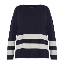 ELENA MIRO STRIPE SWEATER NAVY - Plus Size Collection