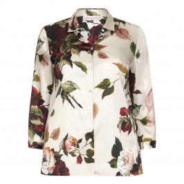 PIERO MORETTI SILK BLEND ROSE PRINT SHIRT - Plus Size Collection